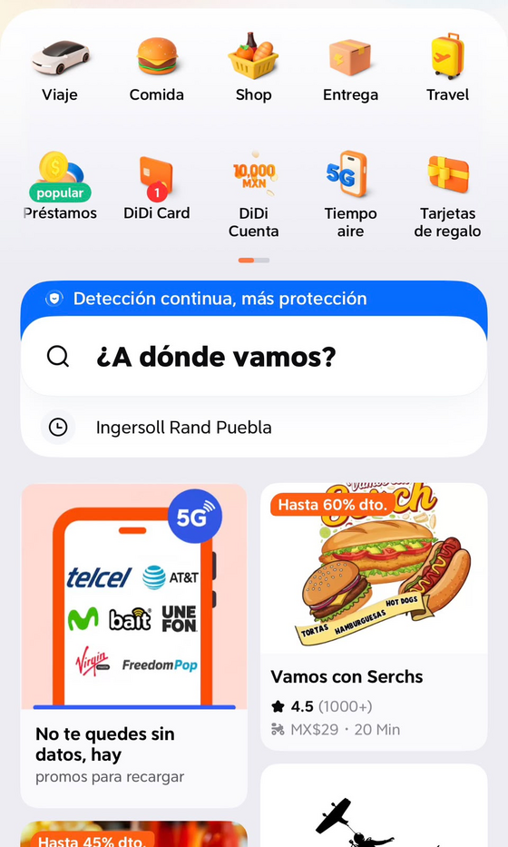 Paso 1: abrir la sección Shop en la app de DiDi