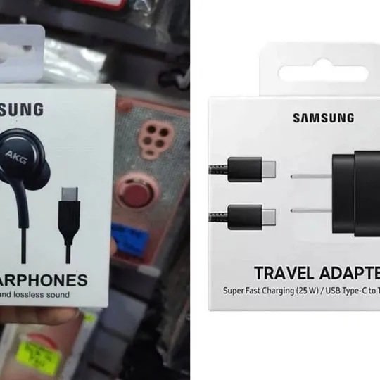 Combo Samsung Cargador Tipo C 35w + Audifonos Samsung Tipo C