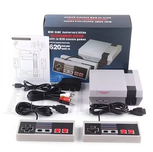 Consola Retro 620 Juegos Clásicos Tipo Nes - ¡revive Los Mejores Clásicos! Con 2 Mandos Inalámbricos, Gris