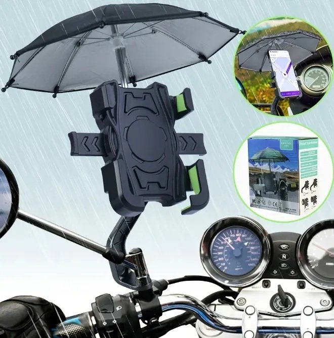 Soporte Celular Para Moto Con Sombrilla